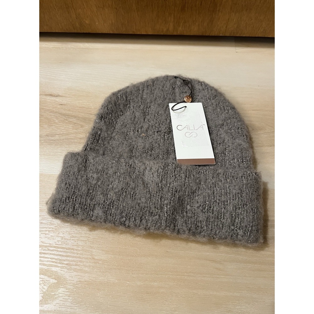 NWT Calia Luxe Beanie Hat Women's One Size Dark Gray Taupe Soft Knit Winter OSFM